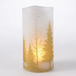 PTMD PTMD LED Kaars Goud Tree met Beweegbare Vlam L - 15 cm