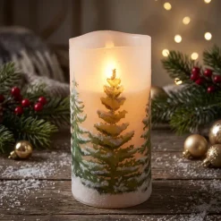 PTMD PTMD LED Licht Kaars Groen Tree met Beweegbare Vlam - Maat L
