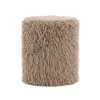 PTMD PTMD Poef Hair Bruin Rond – Luxe Zachte Poef