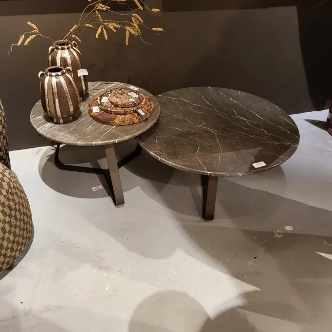 PTMD Salontafel Kae Marmer donkerbruin rond L