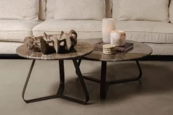 PTMD Salontafel Kae Marmer donkerbruin rond S