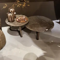 PTMD Salontafel Kae Marmer donkerbruin rond S