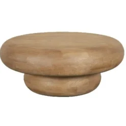 PTMD Salontafel Kedan rond lichtbruin mangohout