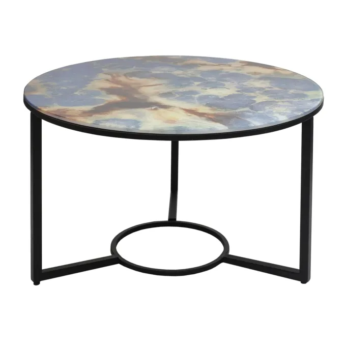 PTMD Salontafel Logan Bruinglass met stalen onderstel