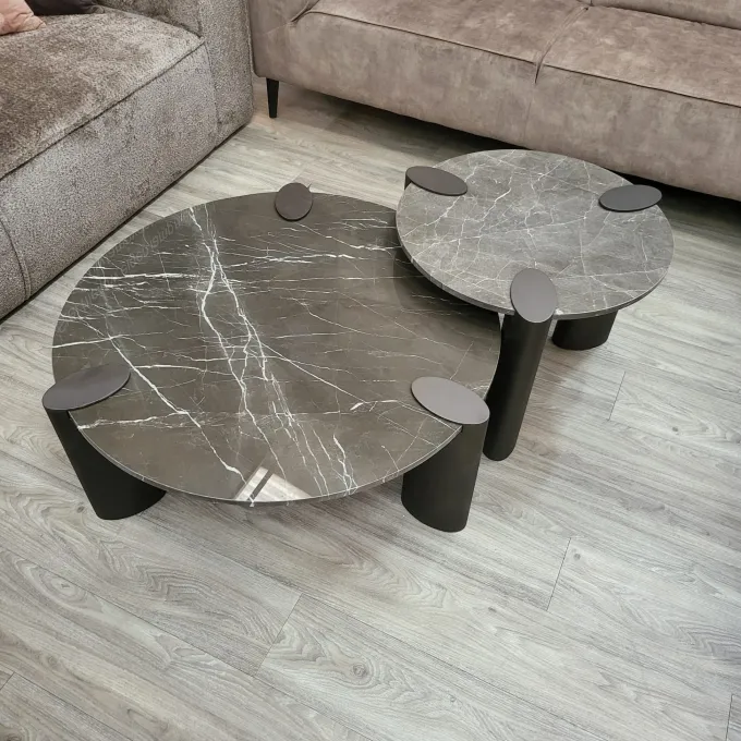 PTMD Salontafel Ora Bruin met marmeren blad
