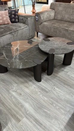 PTMD Salontafel Ora Bruin met marmeren blad hoog