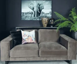 PTMD Schilderij Melani Glass Art Olifant Groot - Glaskunst