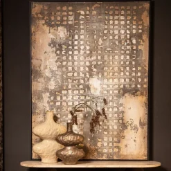 PTMD Schilderij Pathe Brown canvas rough pattern rechthoek
