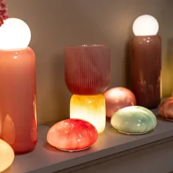 PTMD Shalon Roze steen LED-lamp oplaadbaar L