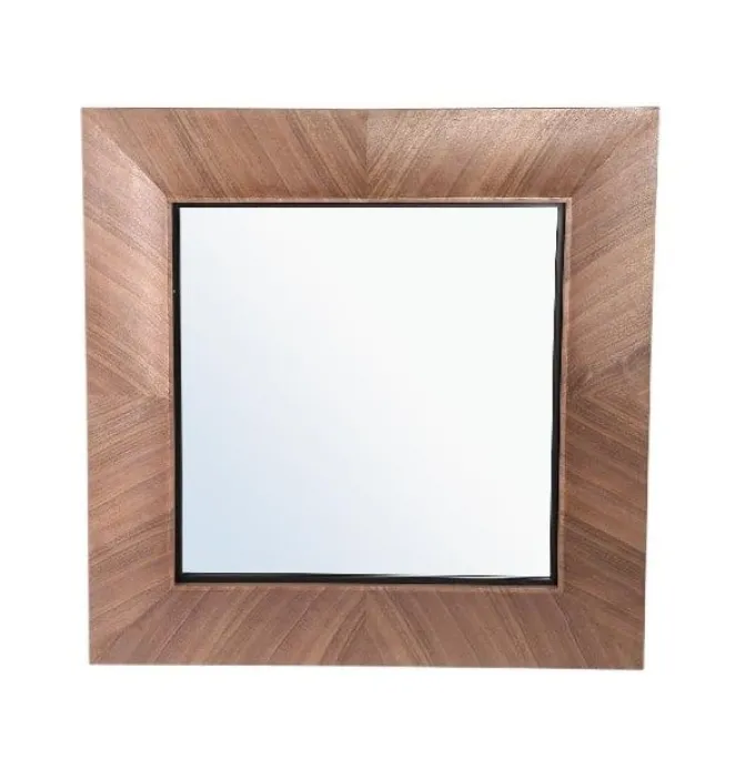 PTMD Spiegel Gezzy Natural wooden curl frame vierkant
