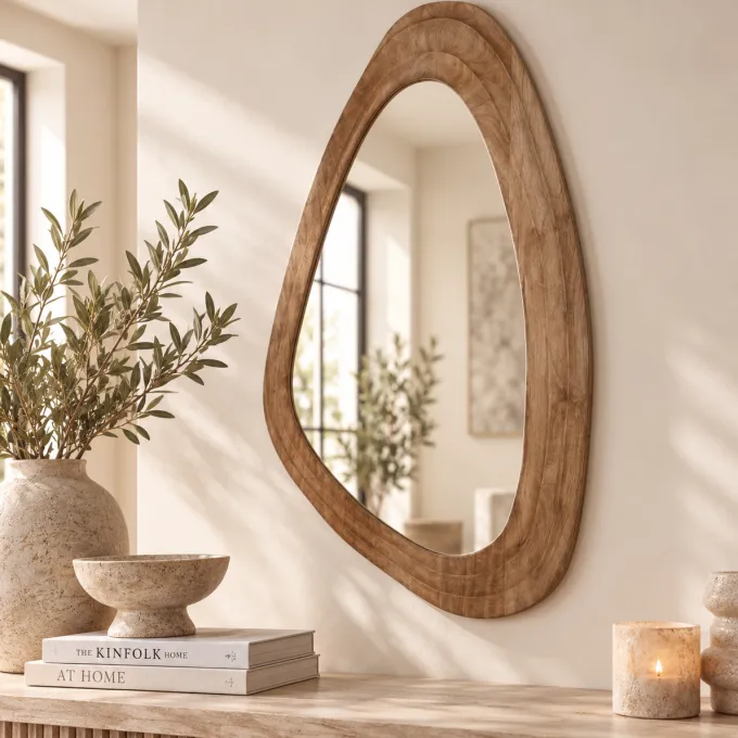 PTMD Spiegel Santin Natural mango wood organic triangle