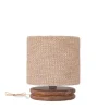 PTMD Tafellamp Devi Taupe op houten voet laag