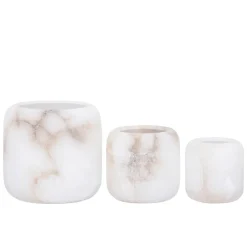 PTMD Theelicht Audin Wit Alabaster rond L