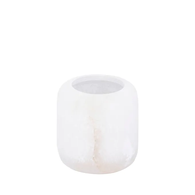 PTMD Theelicht Audin Wit Alabaster rond XS