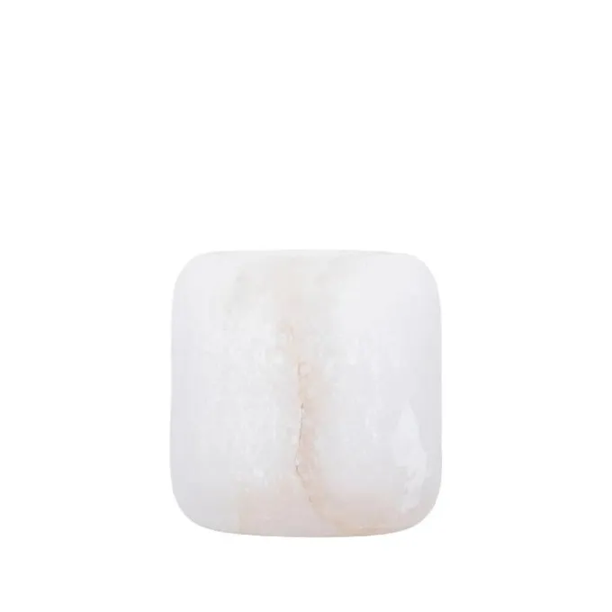 PTMD Theelicht Audin Wit Alabaster rond XS
