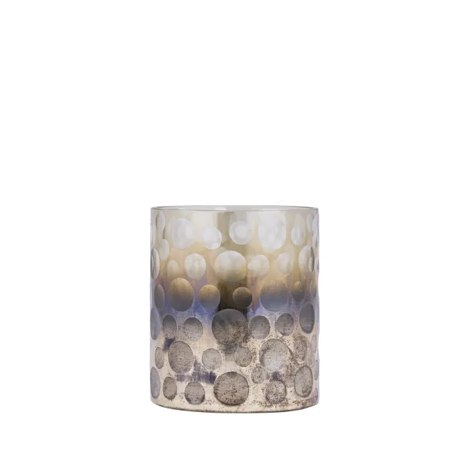 PTMD Theelicht Bridgid Bruin glas met stippen S