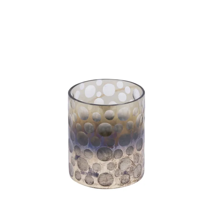 PTMD Theelicht Bridgid Bruin glas met stippen S
