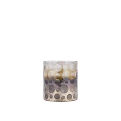 PTMD Theelicht Bridgid Bruin glas met stippen XS