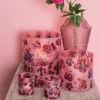PTMD Theelicht Denise Roze glazen hibiscus bloemen