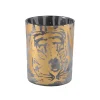 PTMD Theelicht Tigg Goud tijger patroon - 9.0 x 9.0 x 10.0 cm