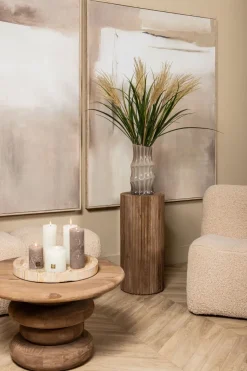 PTMD Vaas Anvi Creme glas hoekig rond M