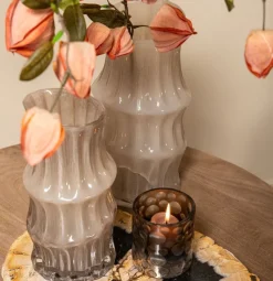 PTMD Vaas Anvi Creme glas hoekig rond M