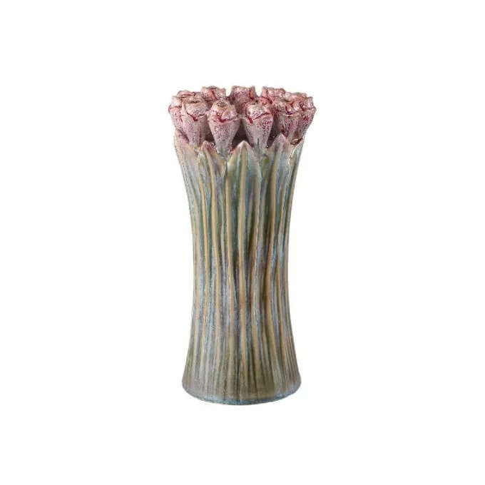 PTMD Vaas Tulips Mint Green ceramic tulip shaped L