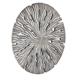 PTMD Wandornament Bonte Creme MDF Wavy rond L - Ø 120 cm
