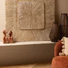 PTMD Wandornament Dishita Crème vierkant mdf S