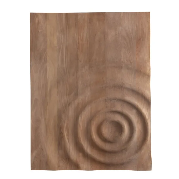 PTMD Wandornament Mattin lichtbruin mangohout rechthoekig met cirkels