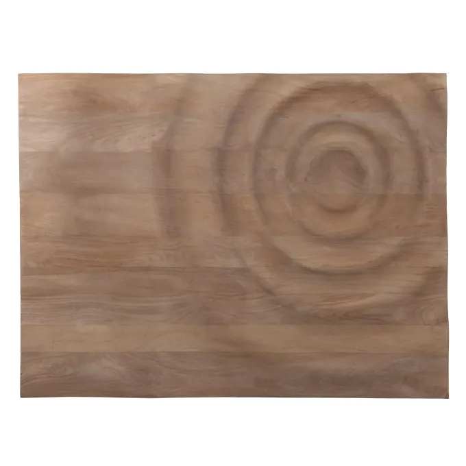 PTMD Wandornament Mattin lichtbruin mangohout rechthoekig met cirkels