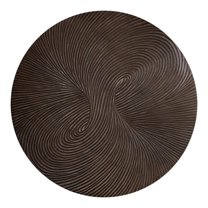 PTMD Wandornament Wiktor Bruin MDF swirl carved XL - Ø 180 cm
