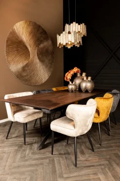 PTMD Wandornament Wiktor Bruin MDF swirl carved XL - Ø 180 cm