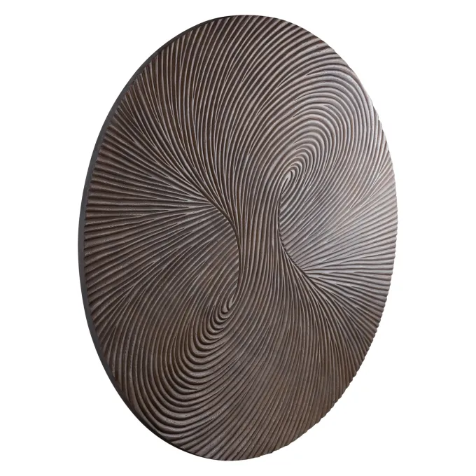 PTMD Wandornament Wiktor Bruin MDF swirl carved XL - Ø 180 cm