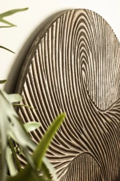 PTMD Wandornament Wiktor Bruin MDF swirl carved L - Ø 120 cm