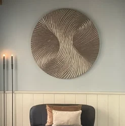 PTMD Wandornament Wiktor Bruin MDF swirl carved L - Ø 120 cm