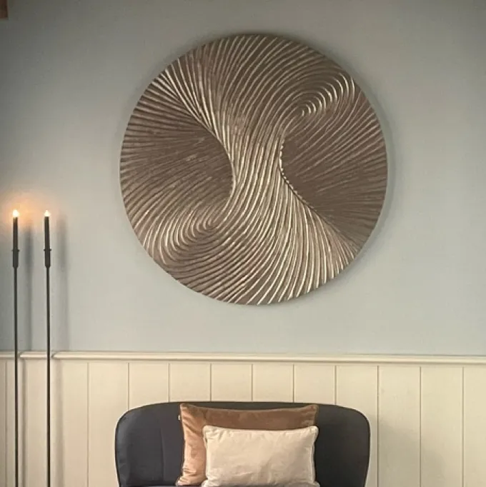PTMD Wandornament Wiktor Bruin MDF swirl carved L - Ø 120 cm