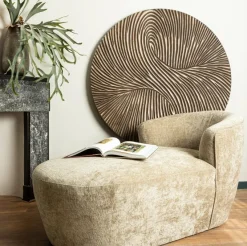 PTMD Wandornament Wiktor bruin MDF swirl carved S - Ø 90 cm