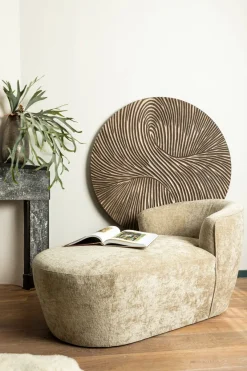 PTMD Wandornament Wiktor bruin MDF swirl carved S - Ø 90 cm
