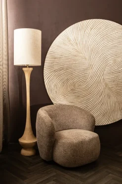 PTMD Wandornament Wiktor Wit MDF swirl carved XL - Ø 180 cm