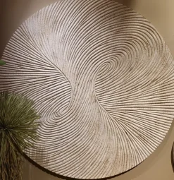 PTMD Wandornament Wiktor Wit MDF swirl carved XL - Ø 180 cm