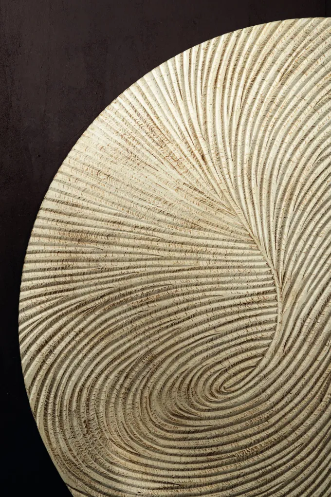 PTMD Wandornament Wiktor Wit MDF swirl carved L - Ø 120 cm