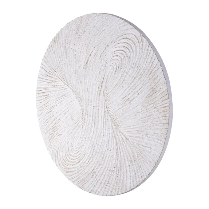 PTMD Wandornament Wiktor Wit MDF swirl carved L - Ø 120 cm