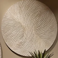 PTMD Wandornament Wiktor Wit MDF swirl carved L - Ø 120 cm