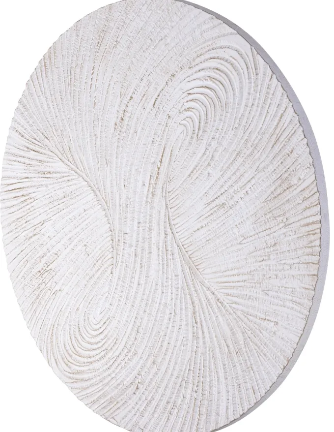 PTMD Wandornament Wiktor Wit MDF swirl carved S - Ø 90 cm