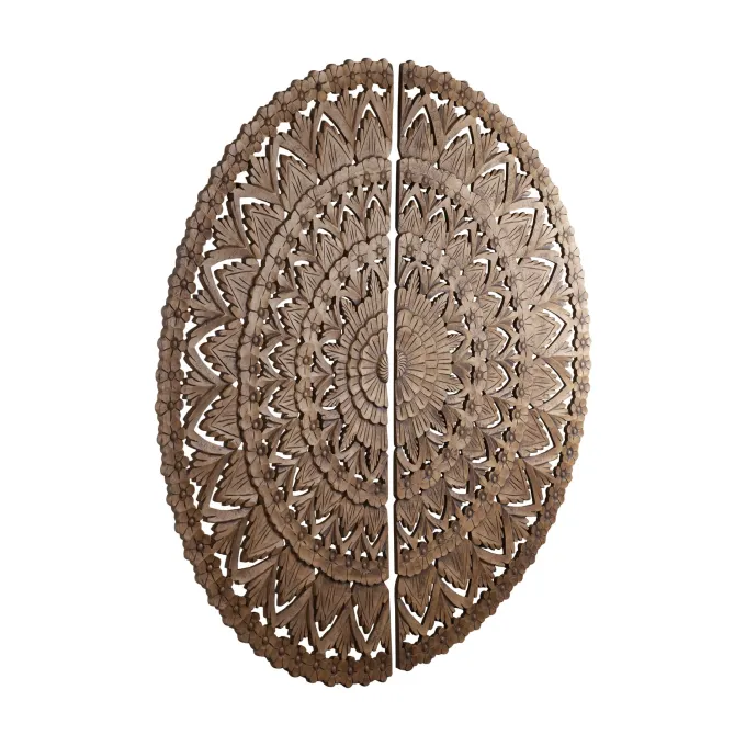 PTMD Wandornament Willian Bruin 2 delen - Ø 180 cm