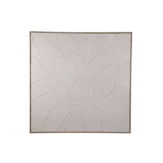 PTMD Wandpaneel Florise Creme canvas bloemen A