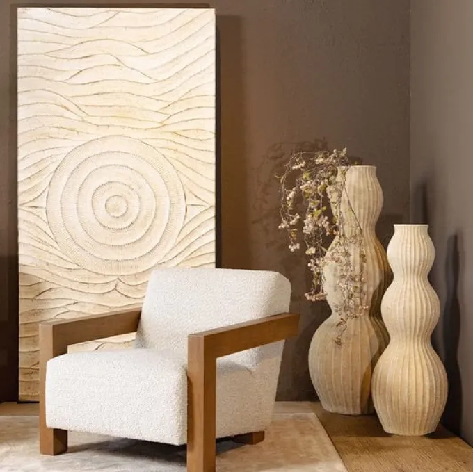 PTMD Wandpaneel Jazel OffWhite MDF wave patroon S