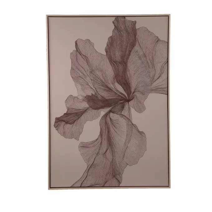 PTMD Wandpaneel Lorinde Lichtbruin canvas Bloemen