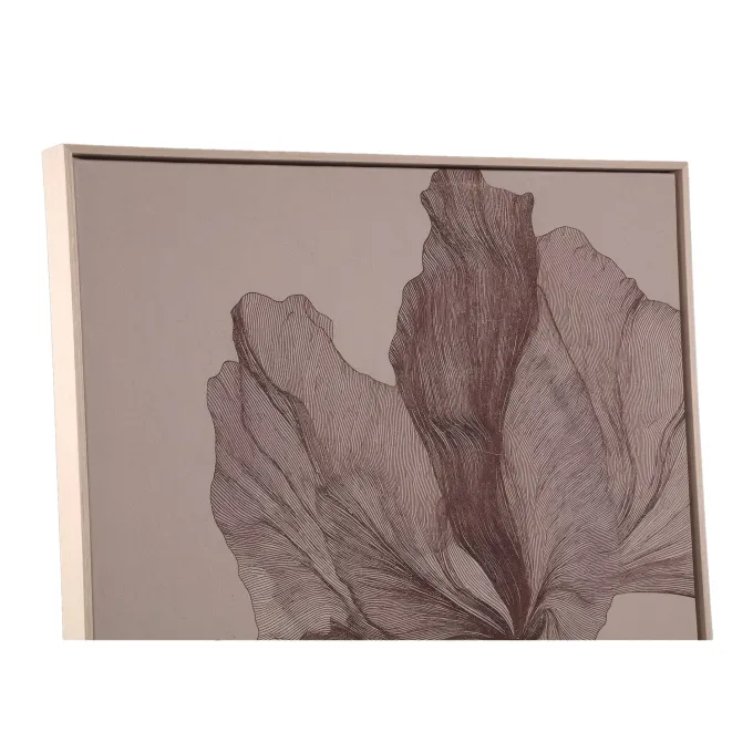 PTMD Wandpaneel Lorinde Lichtbruin canvas Bloemen